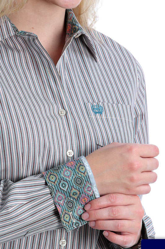 Shirts Women’s Cinch Striped Button Up MSW9164162