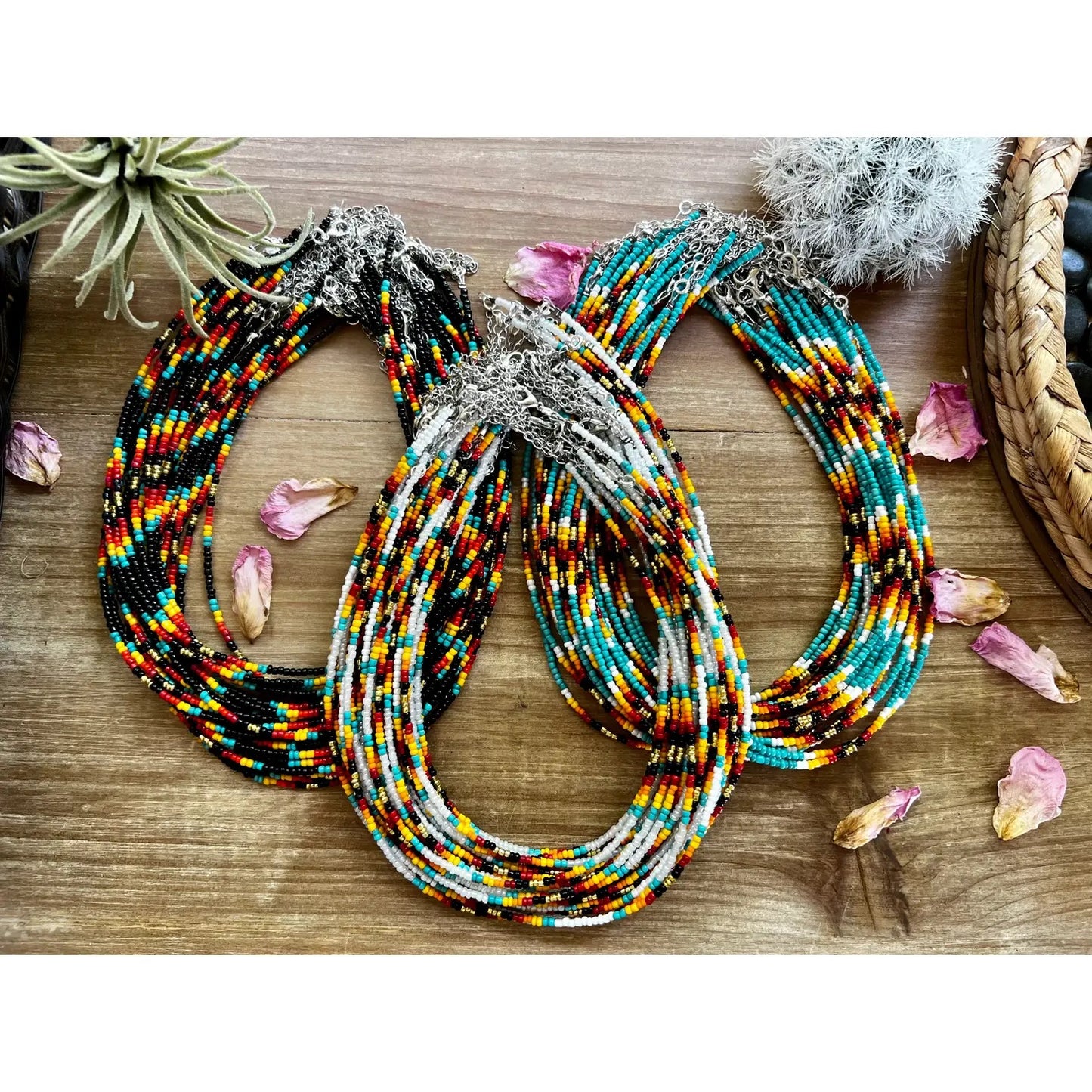 Choker Necklace small seed beads CHO-BEA-020