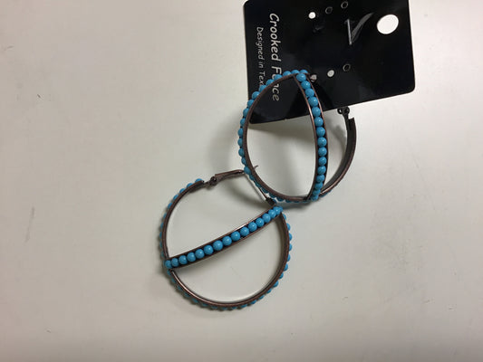 Earrings hoops with turquoise beads Crooked Fence ERz200425 ERZ210405-01 ERZ210405-02