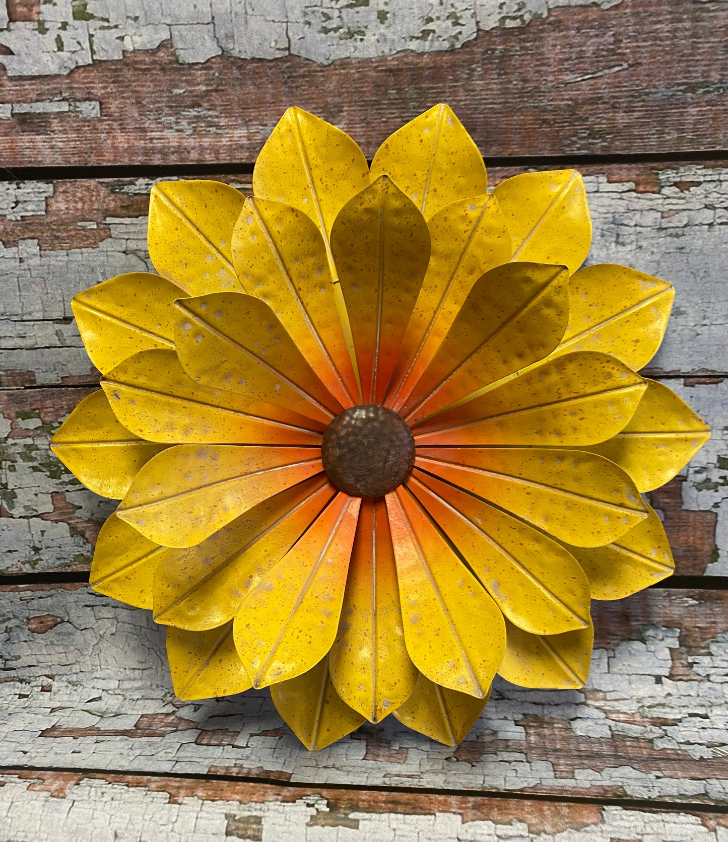 Metal yellow flower home decor