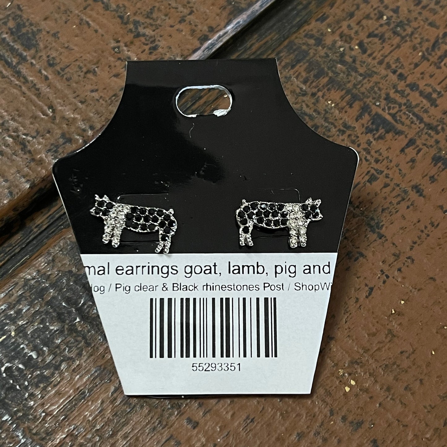 Animal earrings goat, lamb, pig and steer