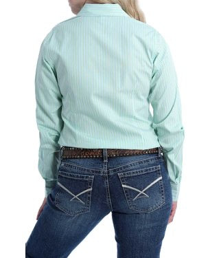 Shirts Women’s Cinch Shirt Blue & Green Stripe MSW9164165