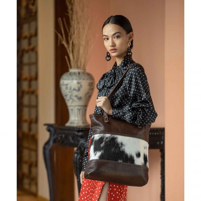 Purses Bags Myra Furred Leather & Hair On S-2604