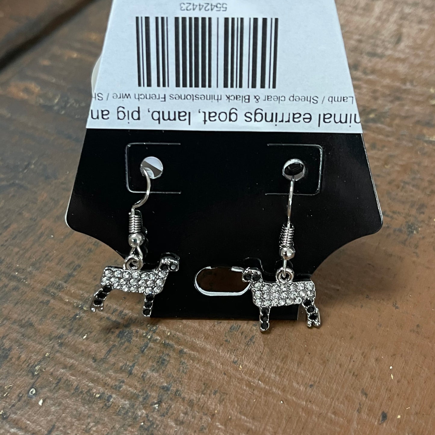 Animal earrings goat, lamb, pig and steer