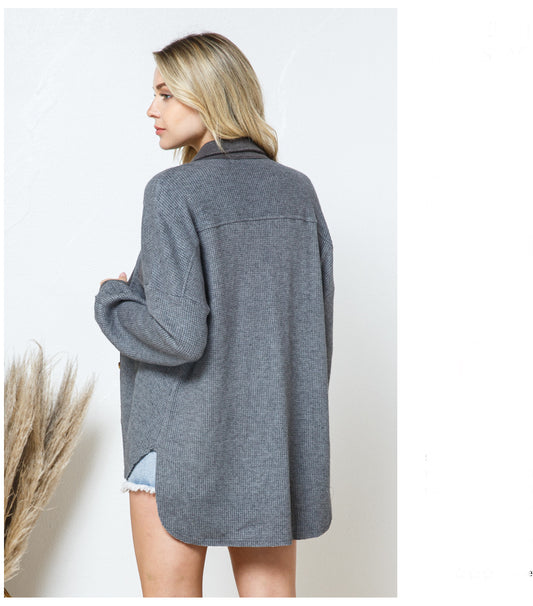 Outerwear Women’s Shirt Jacket Charcoal 31221J