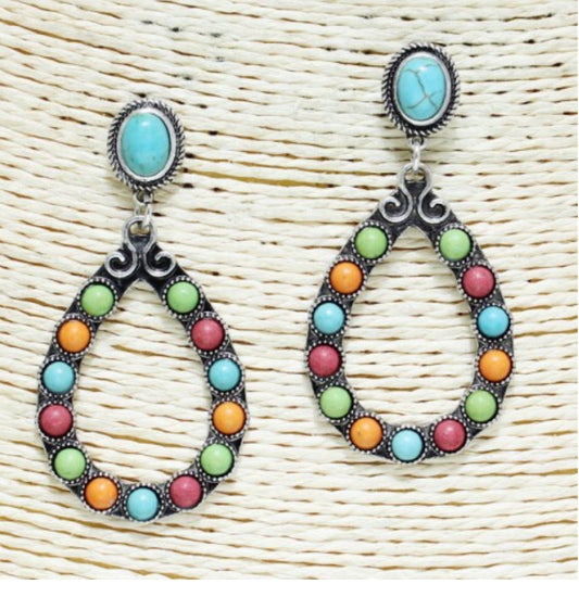 Teardrop, squash blossom or western blossom earrings turquoise or multi colored stone AE3673 AE3673 AE3675 AE3674 SE0758