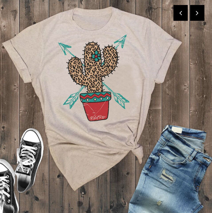 Tops Women’s Leopard Cactus Tee