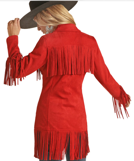 Outerwear Women’s Fringe Snap Jacket PRWO92RZXD