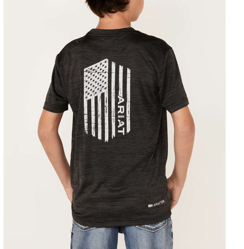 Shirts Boys Charger Ariat Tek 3Colors Charcoal Skyfall Blue & Cerulean Blue