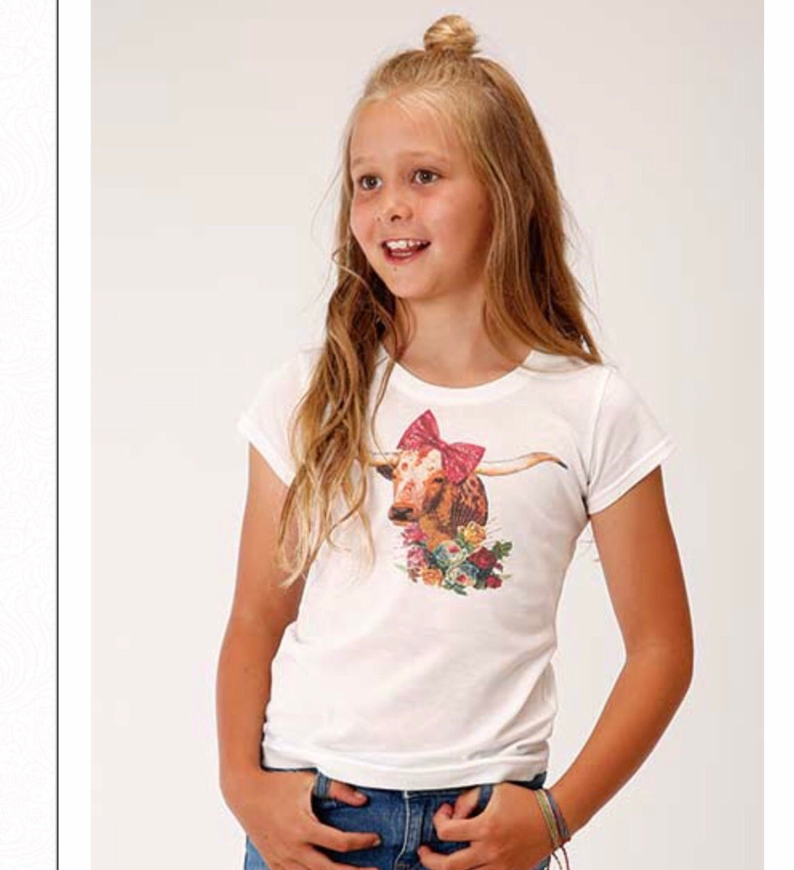 Shirts Kid’s Roper long horn tee 3-09-515-4069