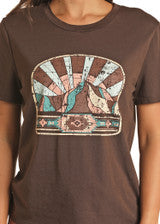 Shirts Women’s Rock&Roll Graphic Tee Brown RRWT21R04Y