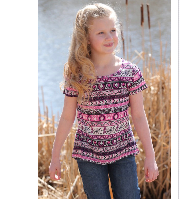 Shirts Kid’s Cruel Pink Aztec Print Top CTK8180001