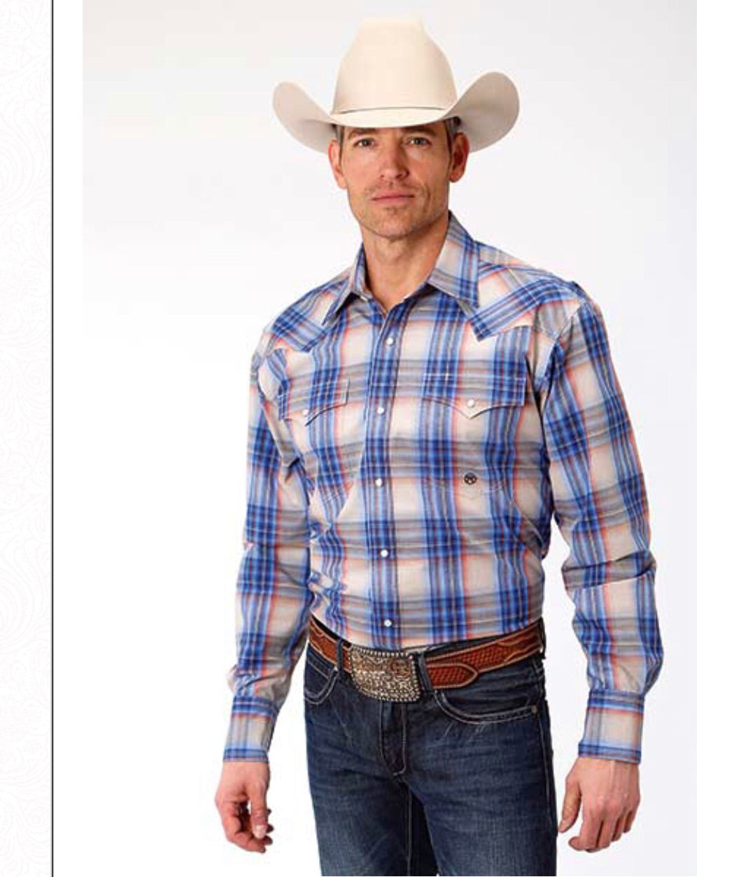 Shirts Men’s Roper blue plaid 301-278-6072