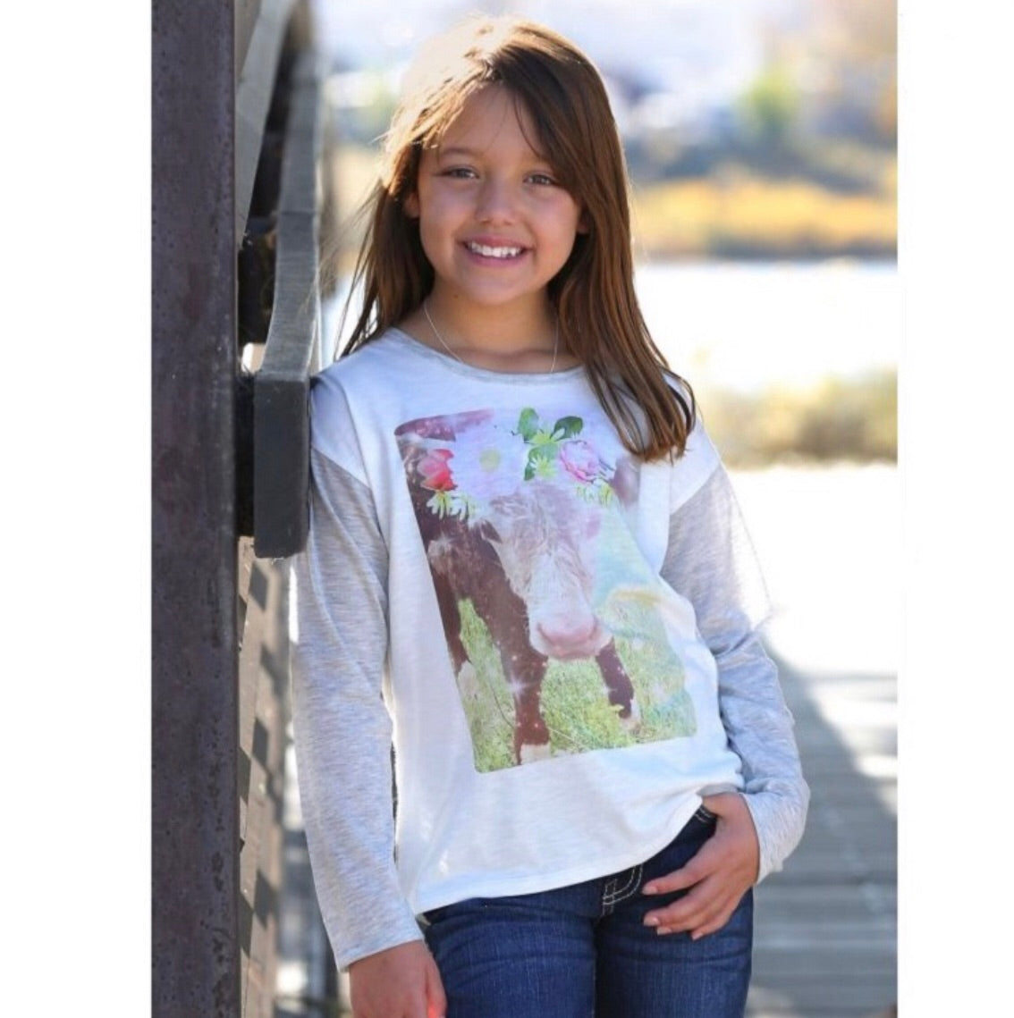 Shirts Kid’s Cruel flower crown cow CTK8070001