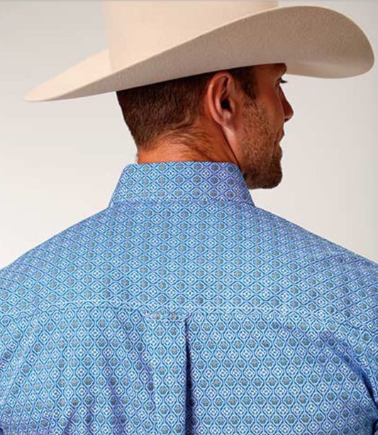 Shirts Men’s light blue short sleeve roper