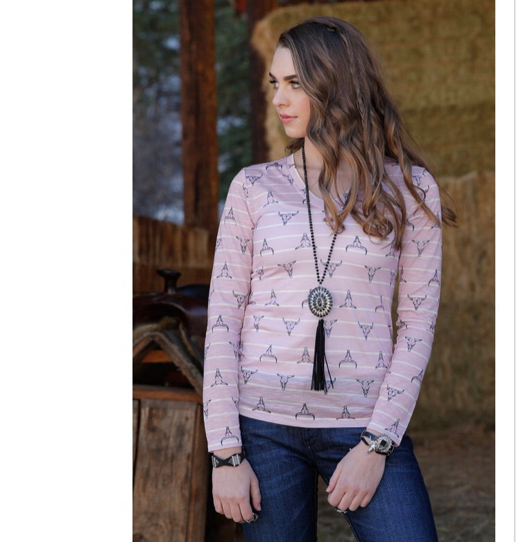 Shirts Women’s Cruel Cow Skull Print CTK7254001