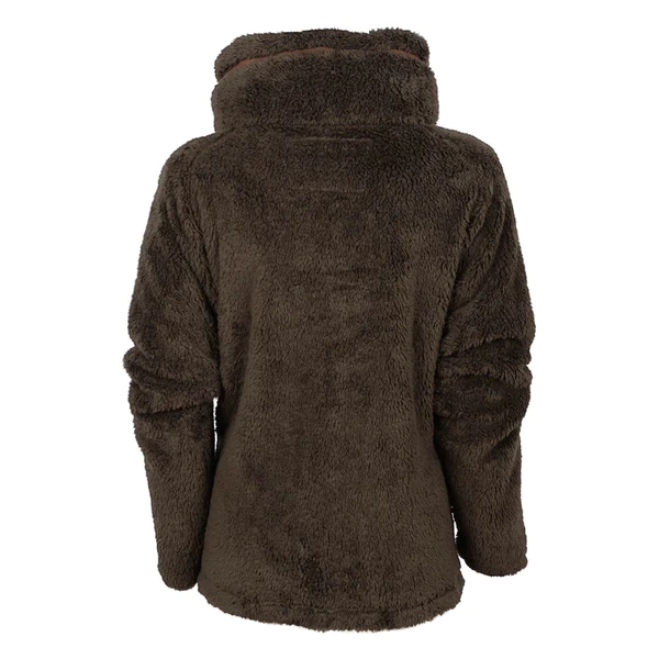 Outerwear Women’s Ladies STS Teddy Fleece Jacket w/hood Charcoal STS8274