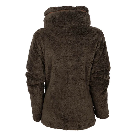 Outerwear Women’s Ladies STS Teddy Fleece Jacket w/hood Charcoal STS8274