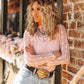LARIAT Shirt LACE L/S *DUSTY ROSE mesh top