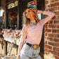 LARIAT Shirt LACE L/S *DUSTY ROSE mesh top