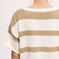 MCS3579-Boxy Silhouette Stripe Lightweight Sweater Top Outerwear Women’s