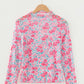 Shirts Women’s Floral Western Mesh Mock Neck Sheer Slim Fit Blouse P1015