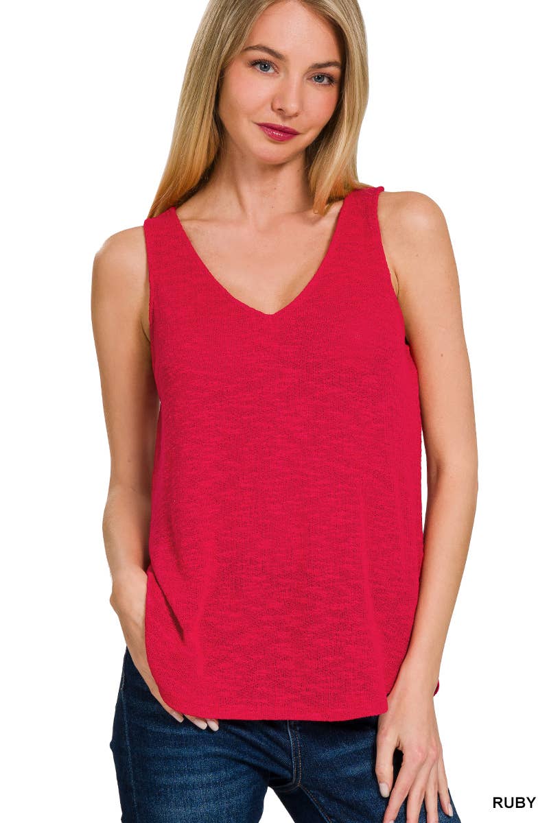 Shirts Women’s V Neck Sleeveless Cami Top HT-2358YV