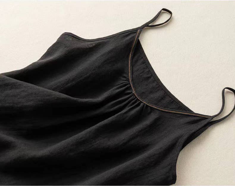 TO1185 Cotton Linen Camisole Tank Top