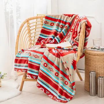 Bedding Blankets Pillows Stella Aztec Burgundy Throw Blanket  059-1755