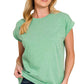 3381 Round Neck Folded Short Sleeve T-shirt CT3381Y