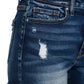 1969 Raw Frayed Hem Ripped Denim Shorts