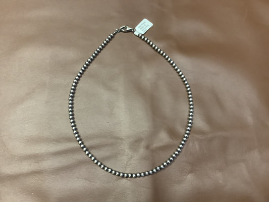 Jewelry Necklace Sterling  Silver Pearls 4MM