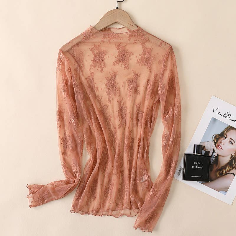 TO1034 Lace Mesh Top