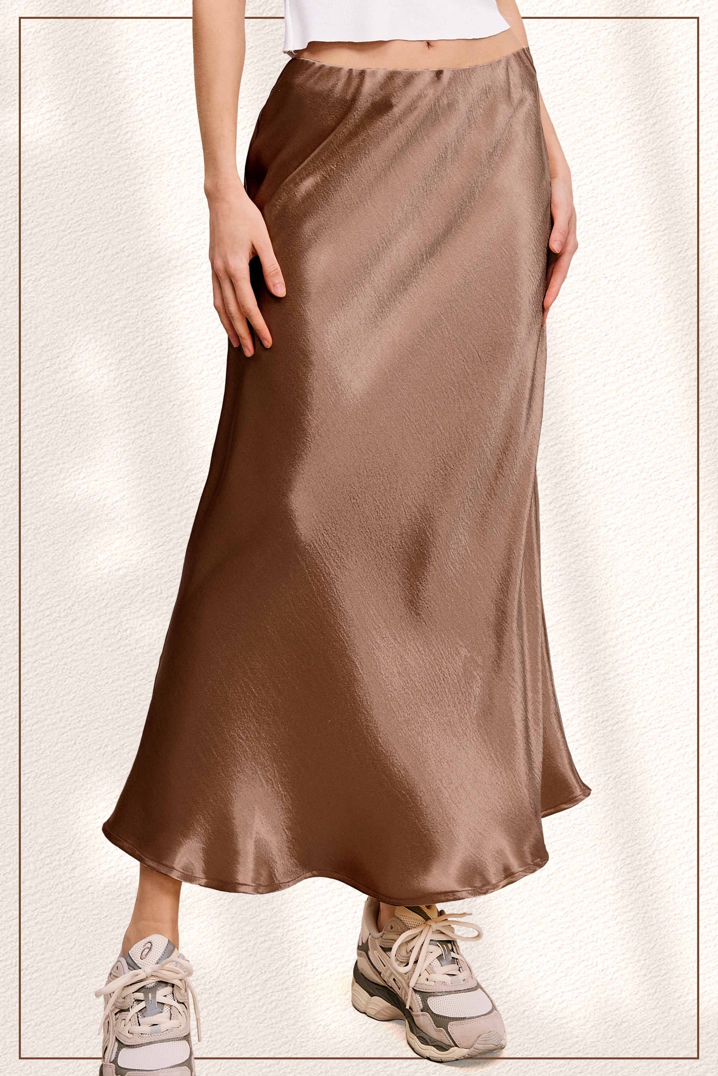 JDP4232-Dressy Satin Long Panel Silhouette Skirt