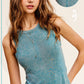 Shirts Women’s HCT7694Mineral Washed Back Patch Detail Breathable Tank Top