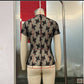 TO1401 Sheer Mesh Lace Short Sleeve Top