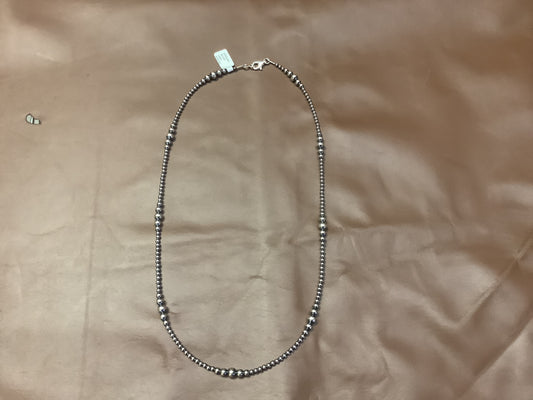 Jewelry Necklace Sterling Silver Pearl 3-6MM Granulated