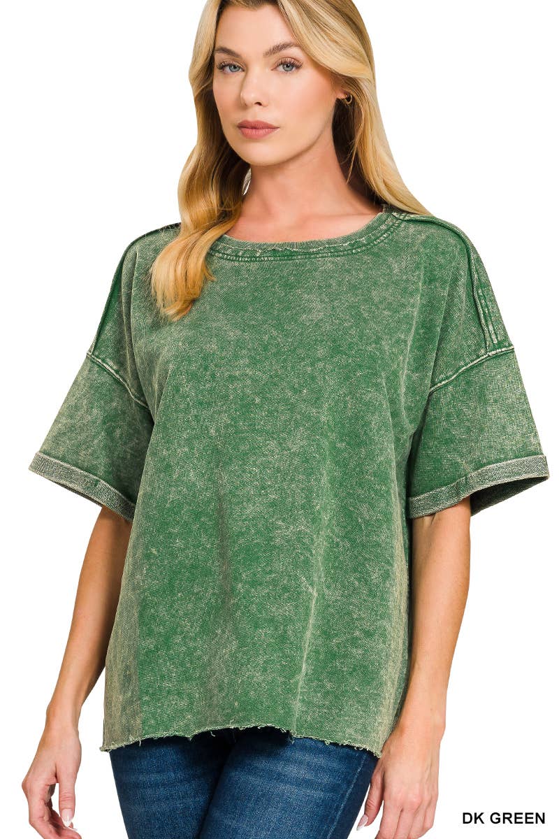 French Terry Acid Washed Tee Shirts 5314A