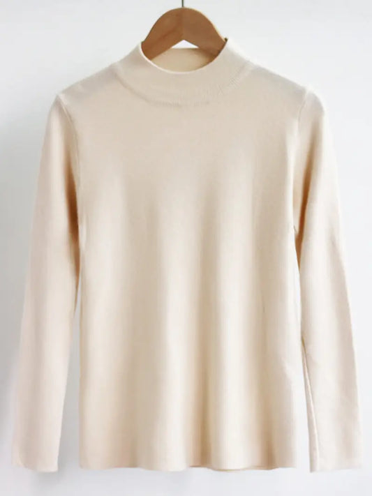 Outerwear Women’s Simple Crew Neck Pullover Sweater CWOSWL0538