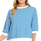 Striped Contrast Trim Banded Bottom Top