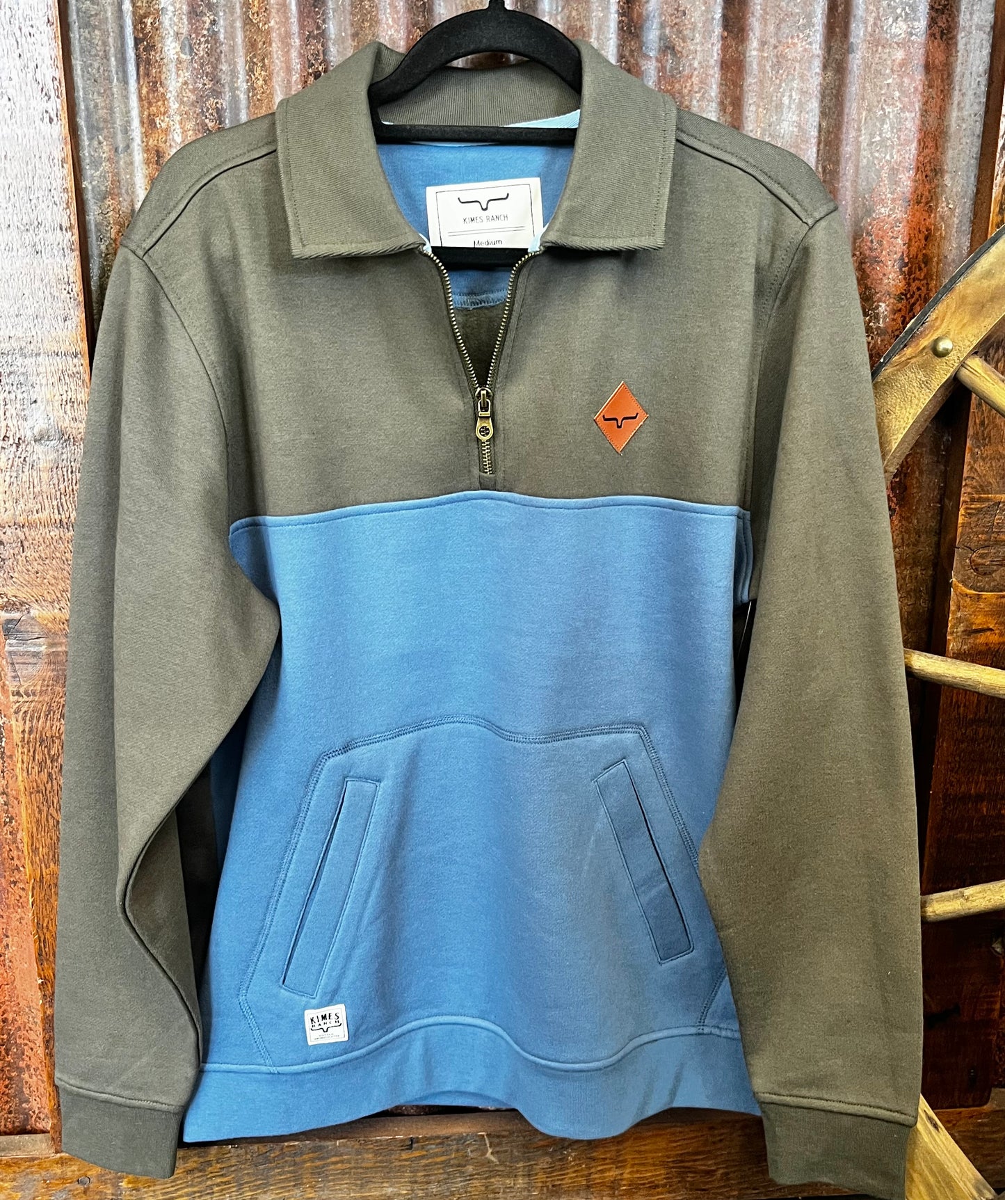 Outerwear Mens Kimes Quarter Zip Sweater Diamond Head Army