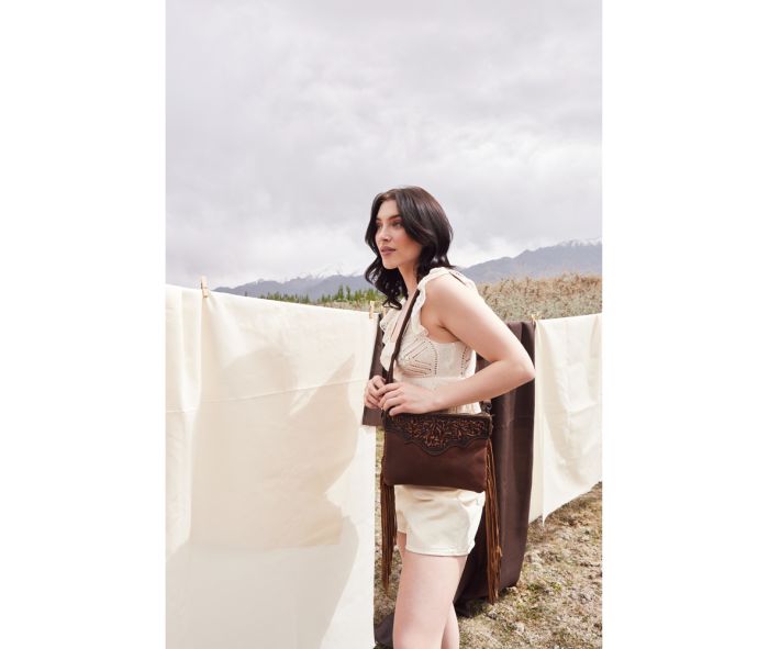 Purses Myra Bag Mocha Dash Hand-Tooled Bag S-5749