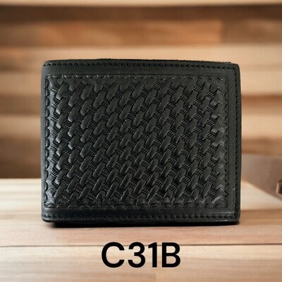 Wallets Mens RBC Bifold Black Basket Weave C31B