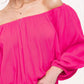 HAT7501 Breathable Fabric Off Shoulder Balloon Sleeve Top Women’s Shirts