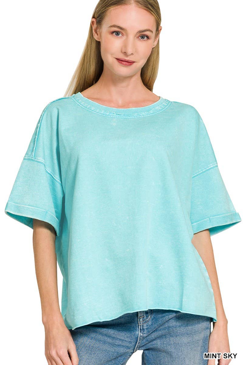 French Terry Acid Washed Tee Shirts 5314A