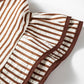 Shirts Women’s Stripe Double Ruffled Short Sleeve V Neck Blouse DLM25134769