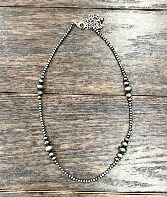 735688, Handmade 22" Clustered Navajo Bead Necklace