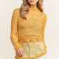 TP9602 MESH LACE HIGH NECK DESIGN LONG SLEEVE FITTED TOP