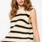 MCS3584-Classic Chunky Striped Sleeveless Sweater Top