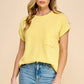 T1641 Solid Ribbed Top With Pockets L1E-T1641